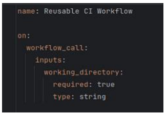 Reusable workflow