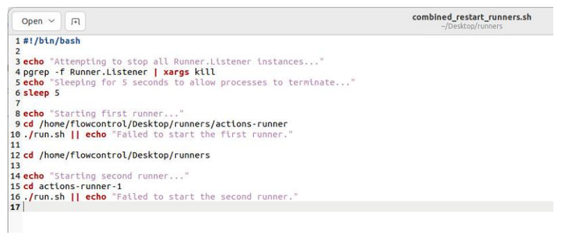 Script for restarting runners