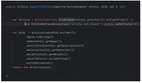 Validation implementation